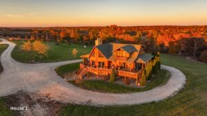 2,400 sq ft 5-bedroom log cabin overlooking the lake